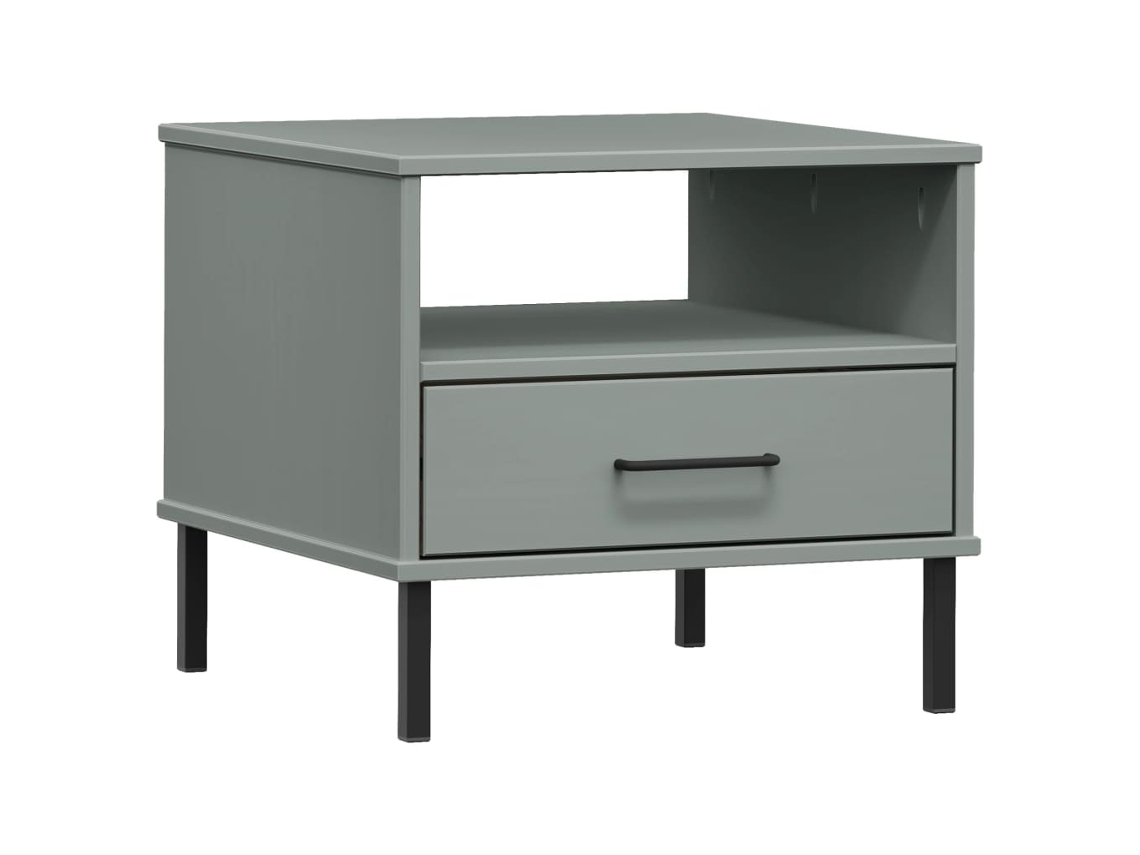 Bedside Table, Bedside Tables Vidaxl Cinzeto Madeira De Pinho (n/a)
