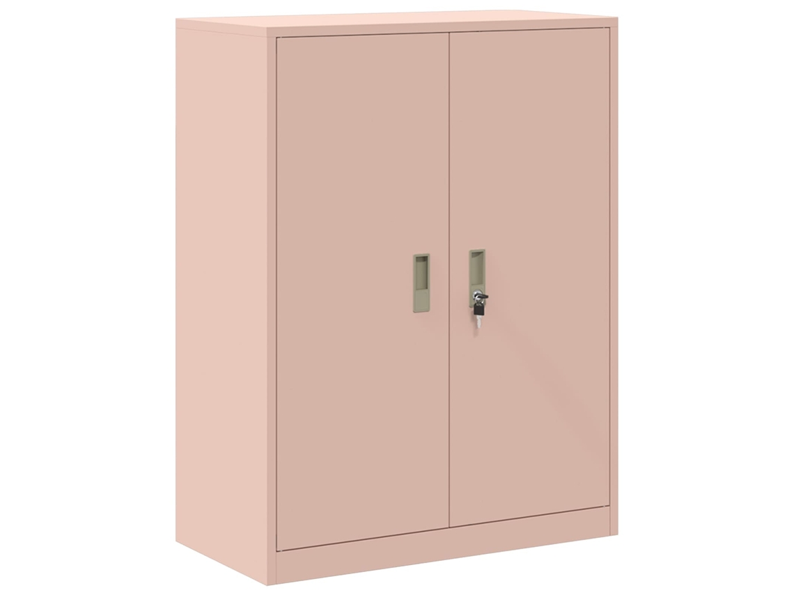 Conjunto 1 Armário De Armazenamento De Escritório Vidaxl Rosa Aço (80 X 40 X 105 Cm)
