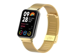 Bracelete para Xiaomi Band 9 Pro ou Redmi Watch 6/5 Milan Metal Fivela Relevo Dourada XIAOMOYU