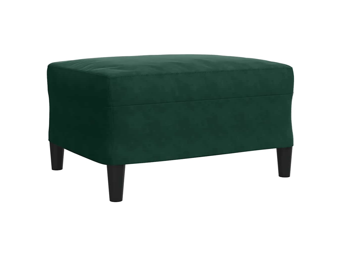 3 Pcs Conjunto Sofás com Almofadões e Rolos Veludo Verde escuro SYFAX