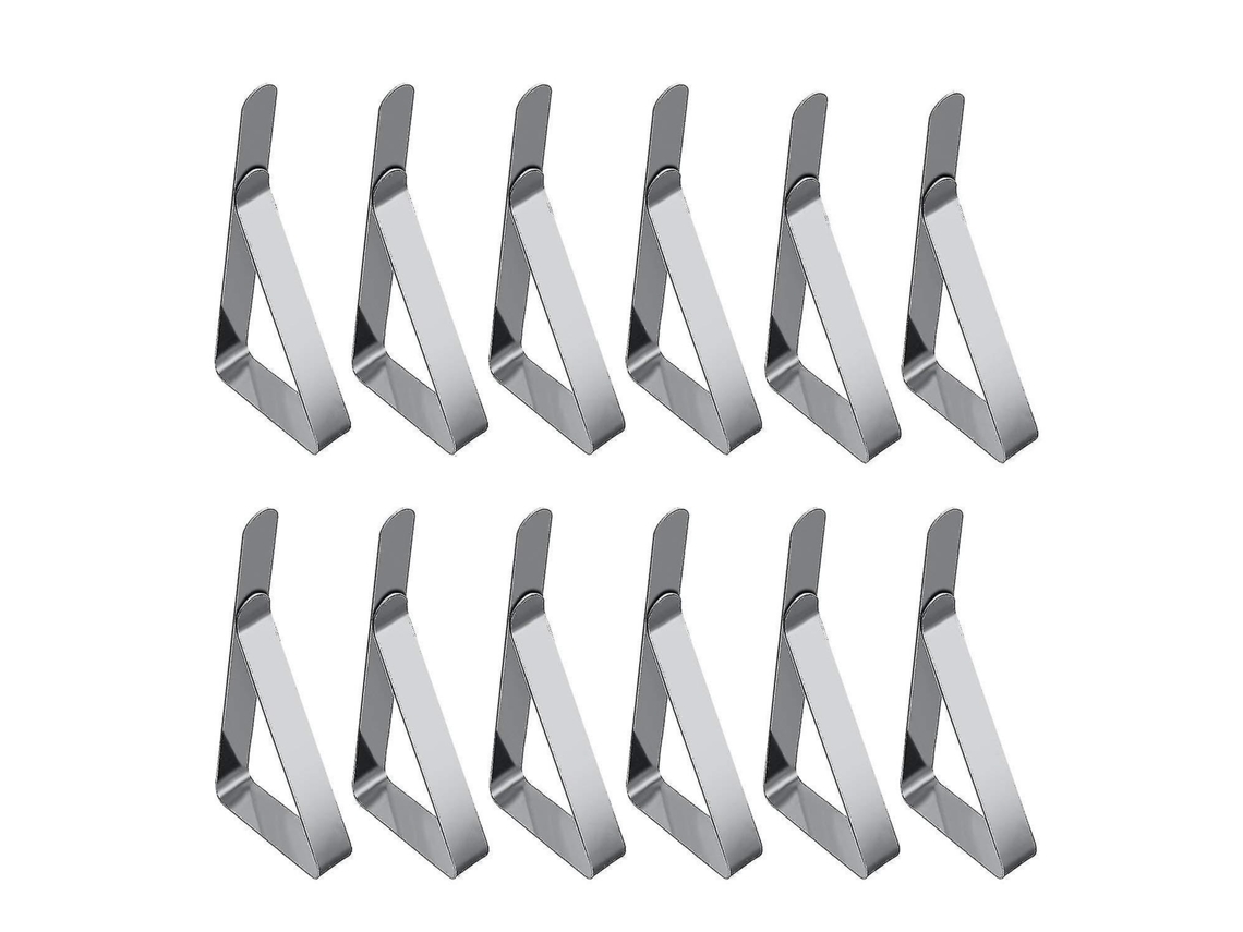 Pacote Com 12 Clipes Ajustáveis ​​para Toalhas De Mesa Em Aço Inoxidável, Suporte Para Toalhas De Mesa Aquaforge (prata)