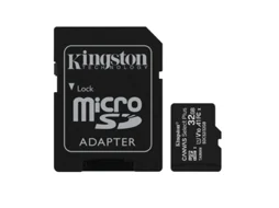 Cartão De Memória Microsd 32gb Adaptador | Velocidade 100mb/s | Classe 10 Uhs I | Full Hd Kingston Sd004 Preto