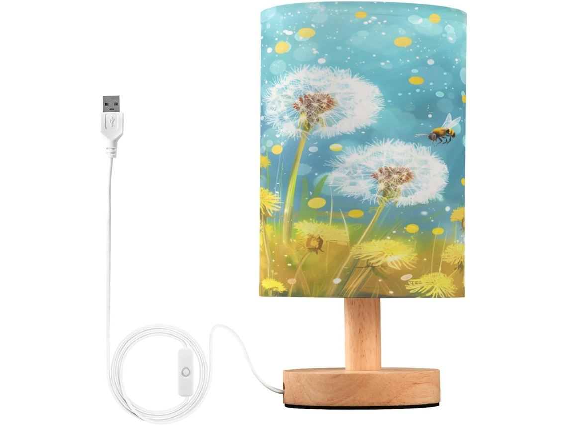 Luminária De Mesa Mnsruu Para Quarto, Sala De Estar, Com Design De Dente Leão, Abelha E Flor, Ideal Para Cabeceiras E