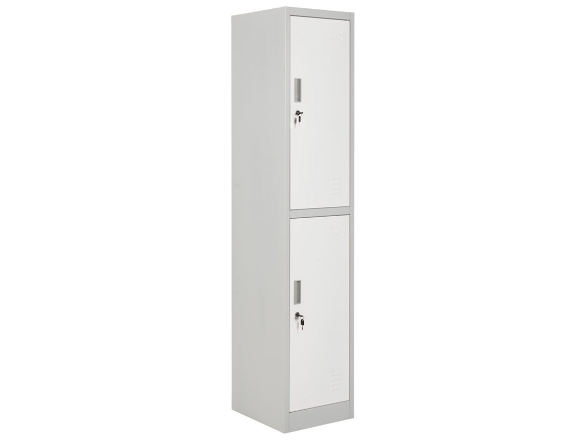 Armário De 2 Níveis Athlete Metal Cinzento/branco Beliani