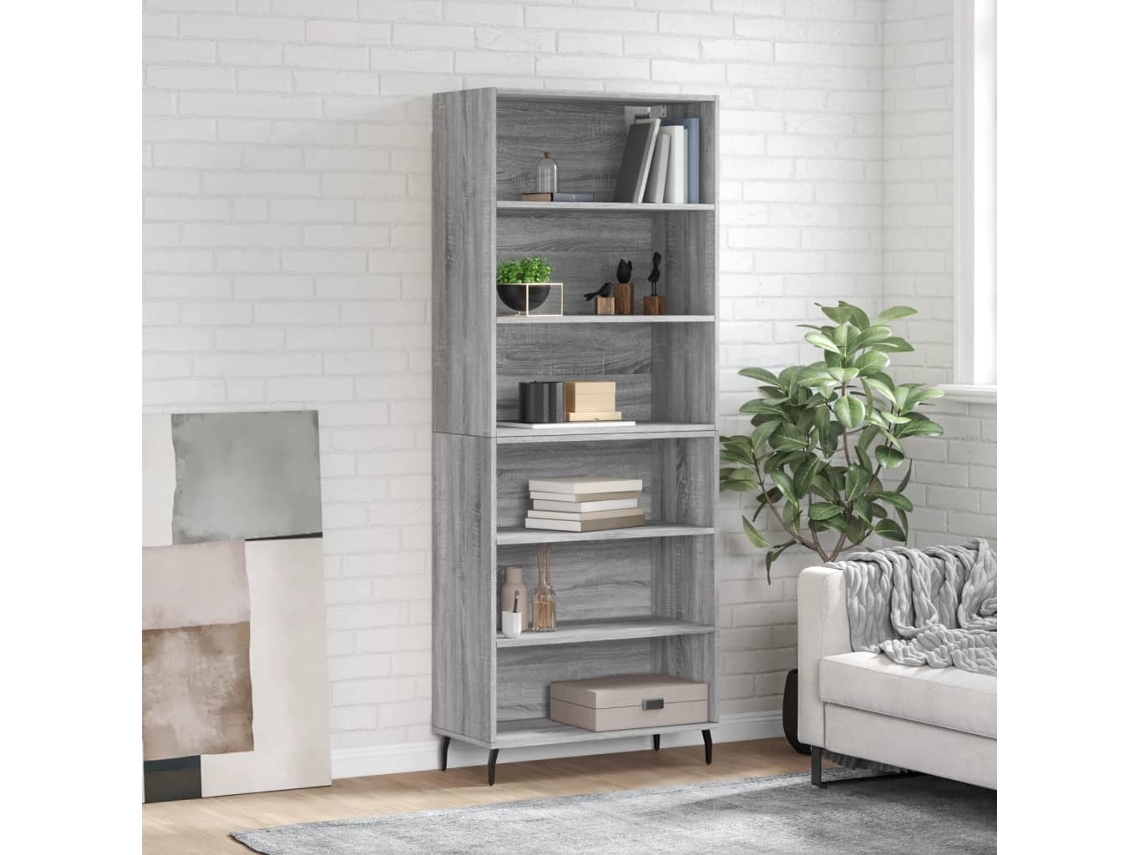 Vidaxl Armário Alto 69,5x32,5x180cm Derivados Madeira Sonoma Cinzento