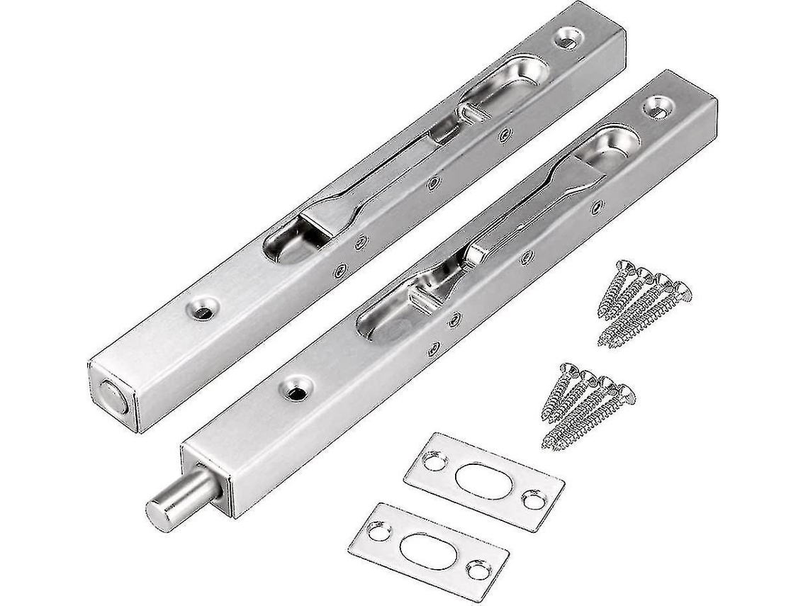 Tornillo de Porta Flush Pack 2 Aço Inoxidável 304 com Palanca de Ação Segura e Golpeador 20cm | S/MARCA