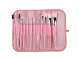 Super Soft Makeup Application Tool Brush Combination 12Piece Set Suitable For Beginners With a Portable Storage BagPink LUUCOZK