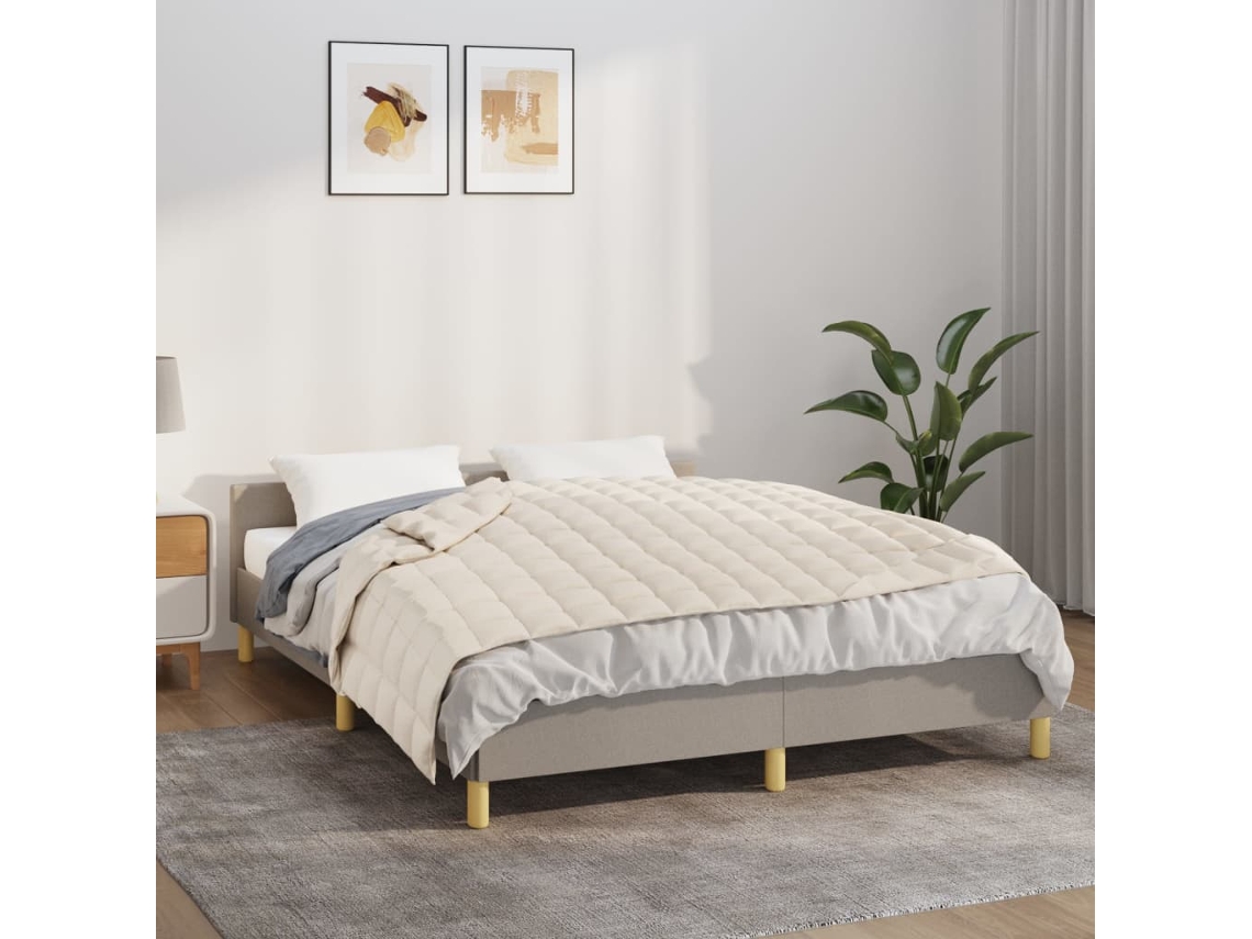 Vidaxl Manta Pesada 5 Kg 122x183 Cm Tecido Creme-claro