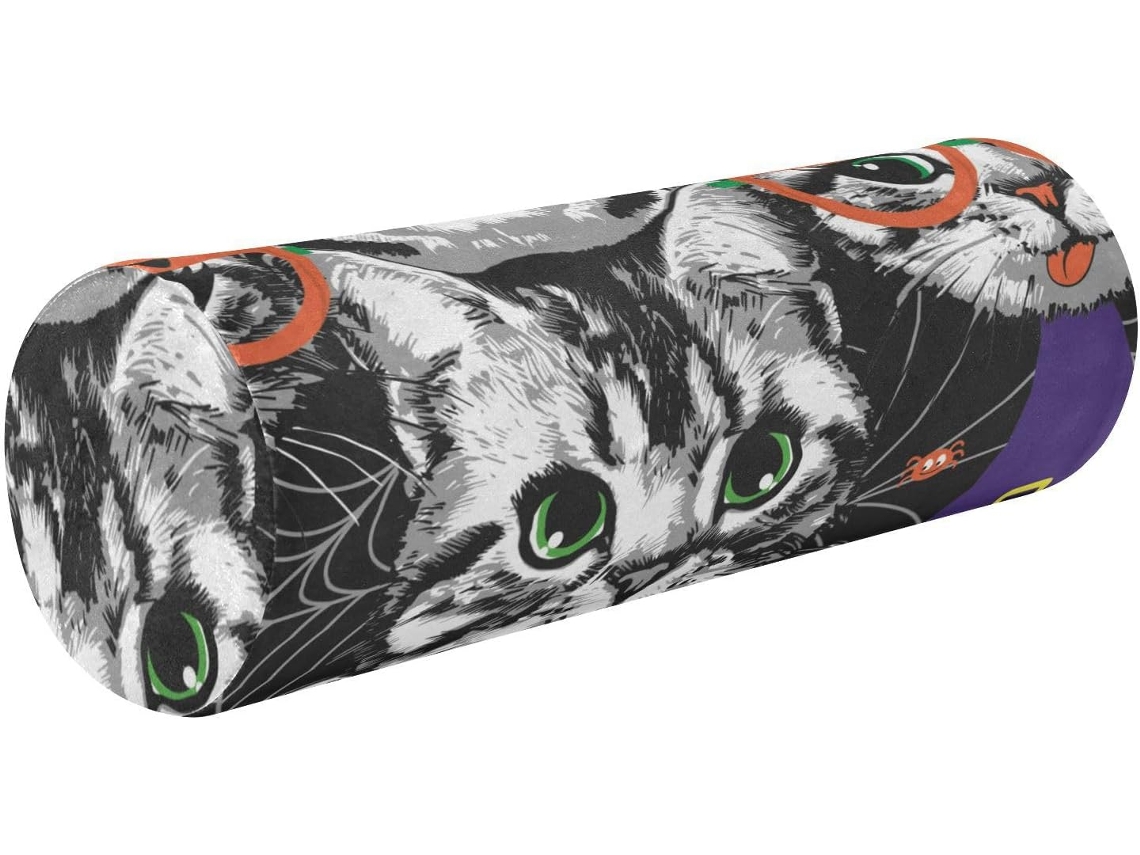 Almofada Cilíndrica Decorativa para Cama Zíper Fácil de Limpar Ideal Viagens, Casa e Escritório