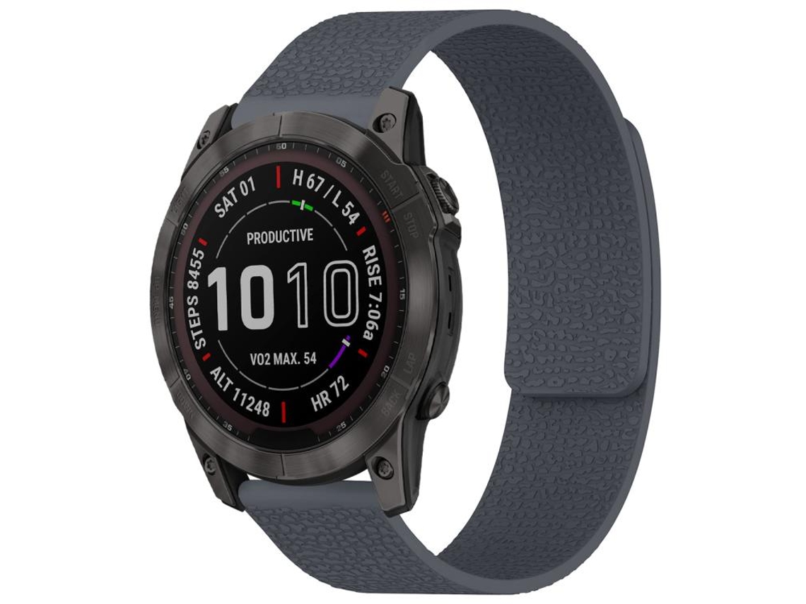 Bracelete para Garmin XIAOMOYU Fenix 8 / 7x / 6x / 5x Silicone Magnético Textura de Lichia Cinza (26mm)