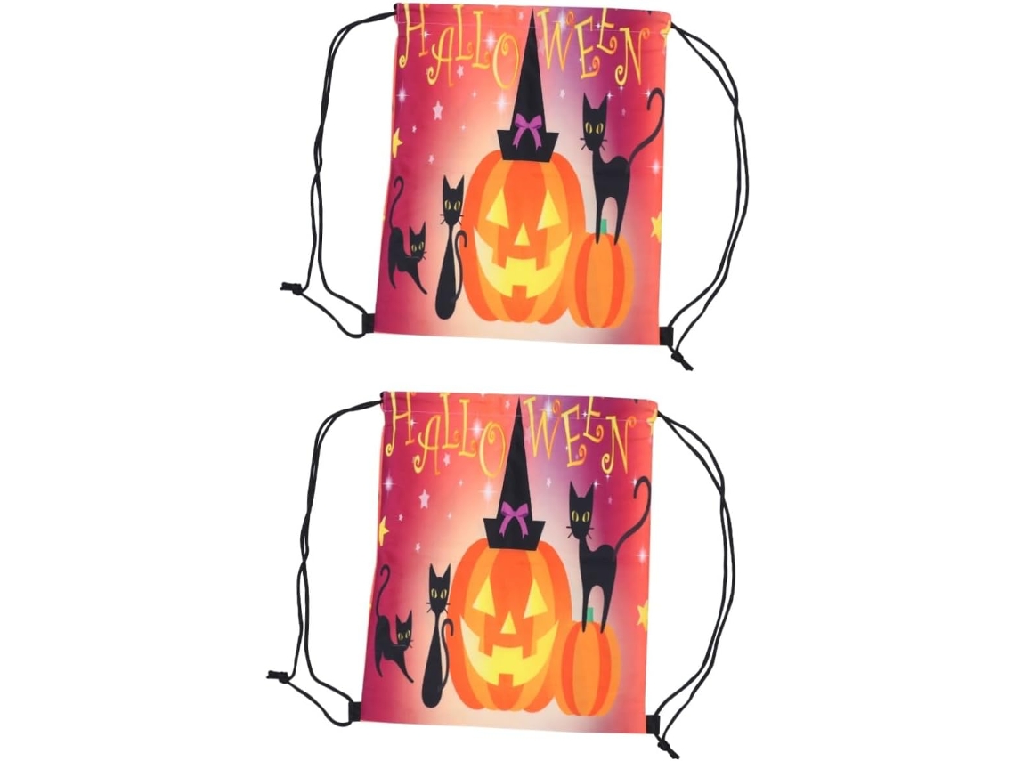 De 2 Sacolas Com Cordão Estampadas Com Abóboras De Halloween Para Guardar Seus Pertences, Para Adolescentes E Adultos. Gokoco
