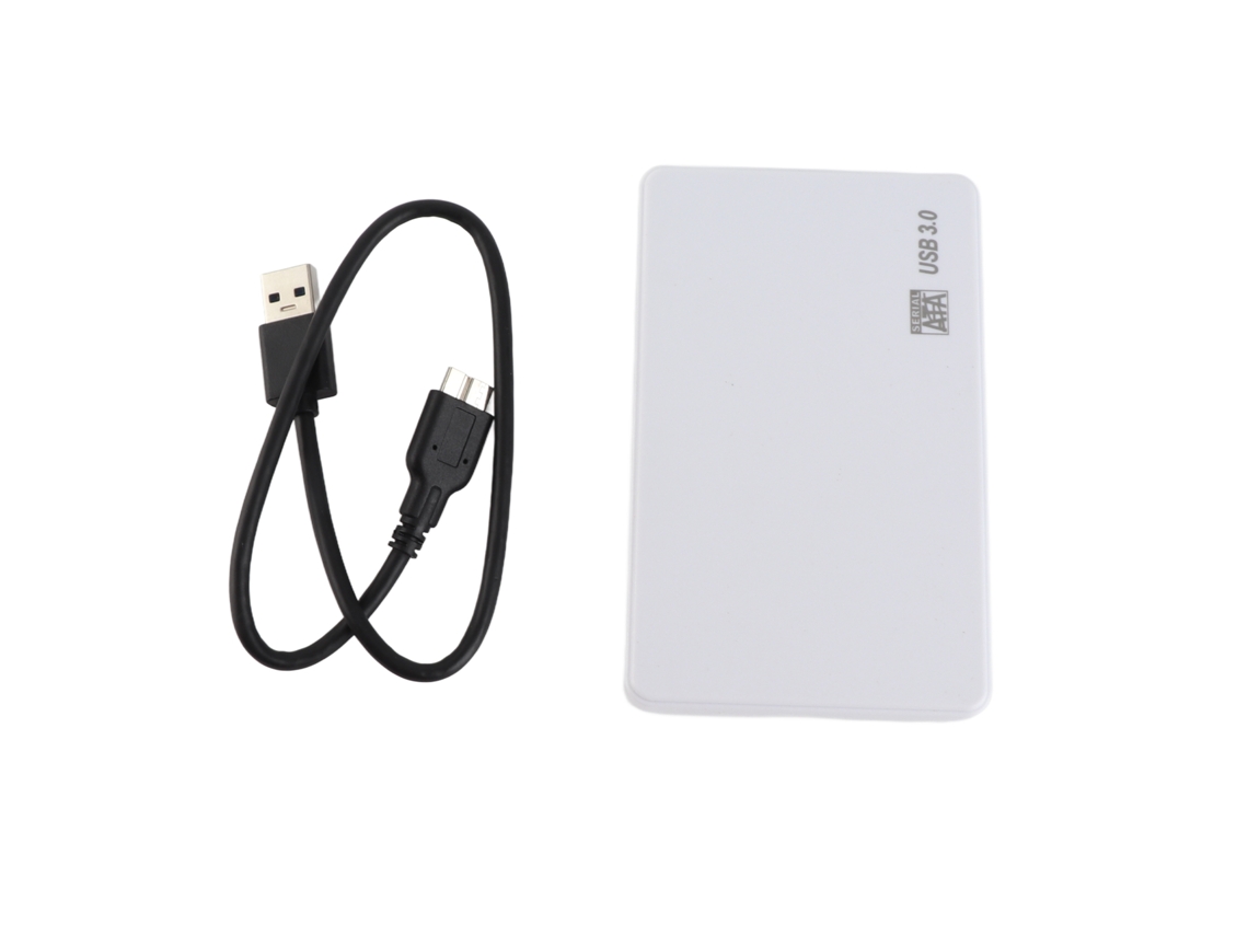 Capa De Disco Rígido De 2,5 Polegadas Enclosure Externo Para Hdd/ssd Usb3.0 Sem Ferramentas Com Shell De Abs Branco