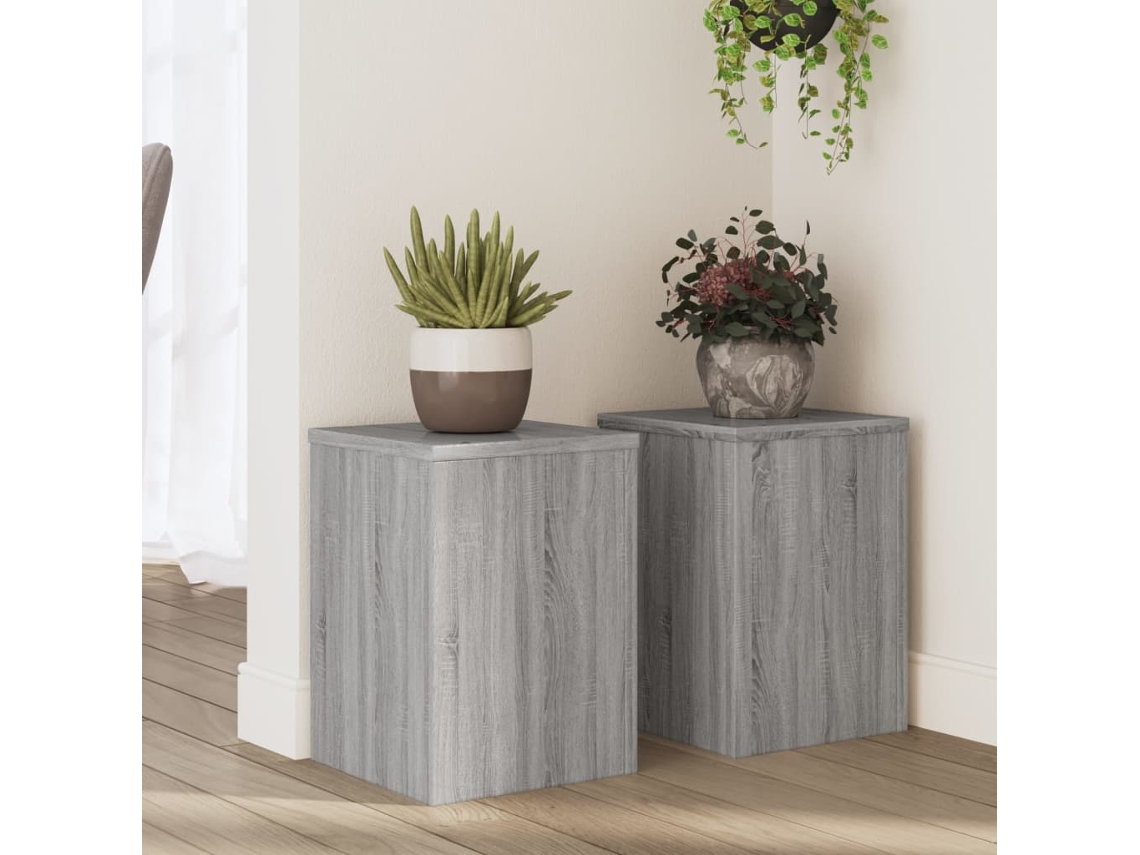 Vidaxl Suportes P/ Plantas 2 Pcs 25x25x35 Cm Derivados De Madeira