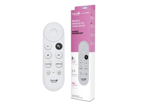 Comando/Controlo Remoto com Controlo de Voz para Televisão Google Chromecast DIGIVOLT Gcc-67Mic Branco