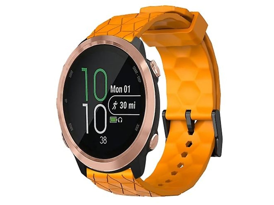 Pulseira De Silicone 20 Mm Com Padrão Futebol E Cor Sólida, Compatível Garmin Forerunner 645 Music (cinza Amarelo), Acabamento Moderno