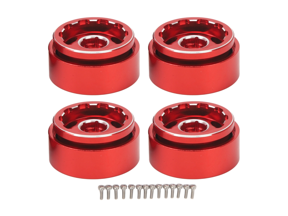 Mali 4pcs Rodas de Bloqueio de Pérola para Carro Rc 1.0 Polegada Alumínio Resistente Ao Desgaste para Traxxas 1/18 Vermelho