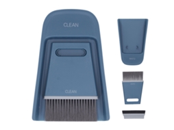 Conjunto de Vassourinho e Pá Mini para Limpeza de Mesa e Escritório com Pincel Azul | S/MARCA