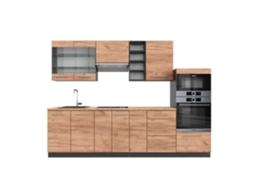 Cozinha Fame-Line, 280 cm, Carvalho PT, Carvalho dourado/antracite, VICCO