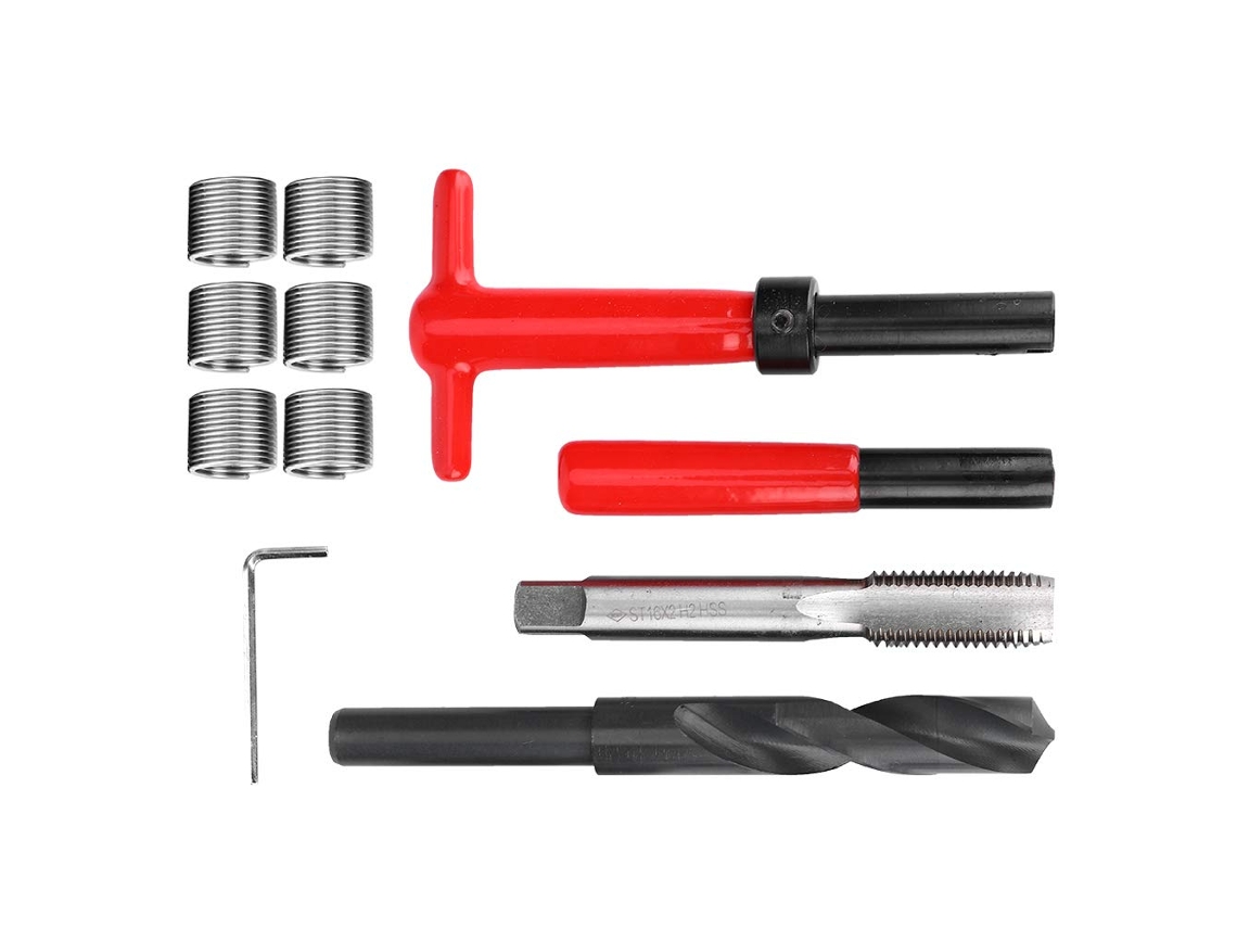 Kit De Reparo Rosca, 11 Peças, M16 X 2, Aço Inoxidável, Rosqueado