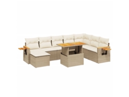 Garden Sofa Set, Garden Sofa Sets Vidaxl Bege Rattan / Vime (n/a)