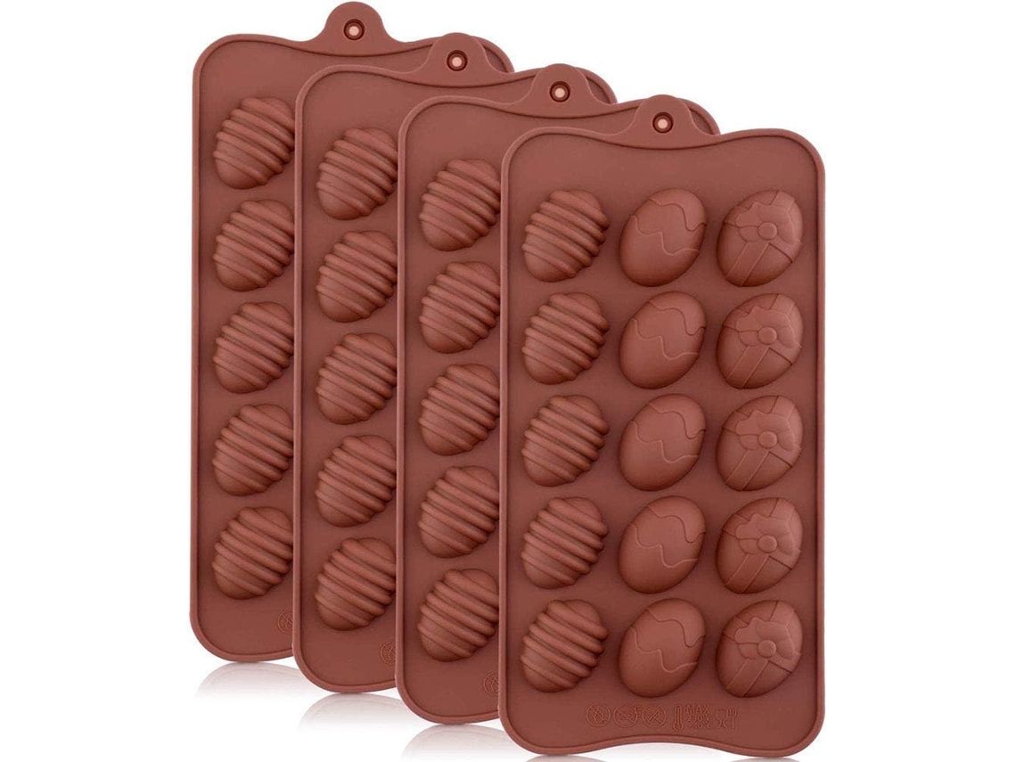 Conjunto De 4 Formas De Bolo Em Silicone 3d Para Páscoa, 15 Ovos/chocolates, Bolos Pequenos/tarteletes, 22x10,5 Cm