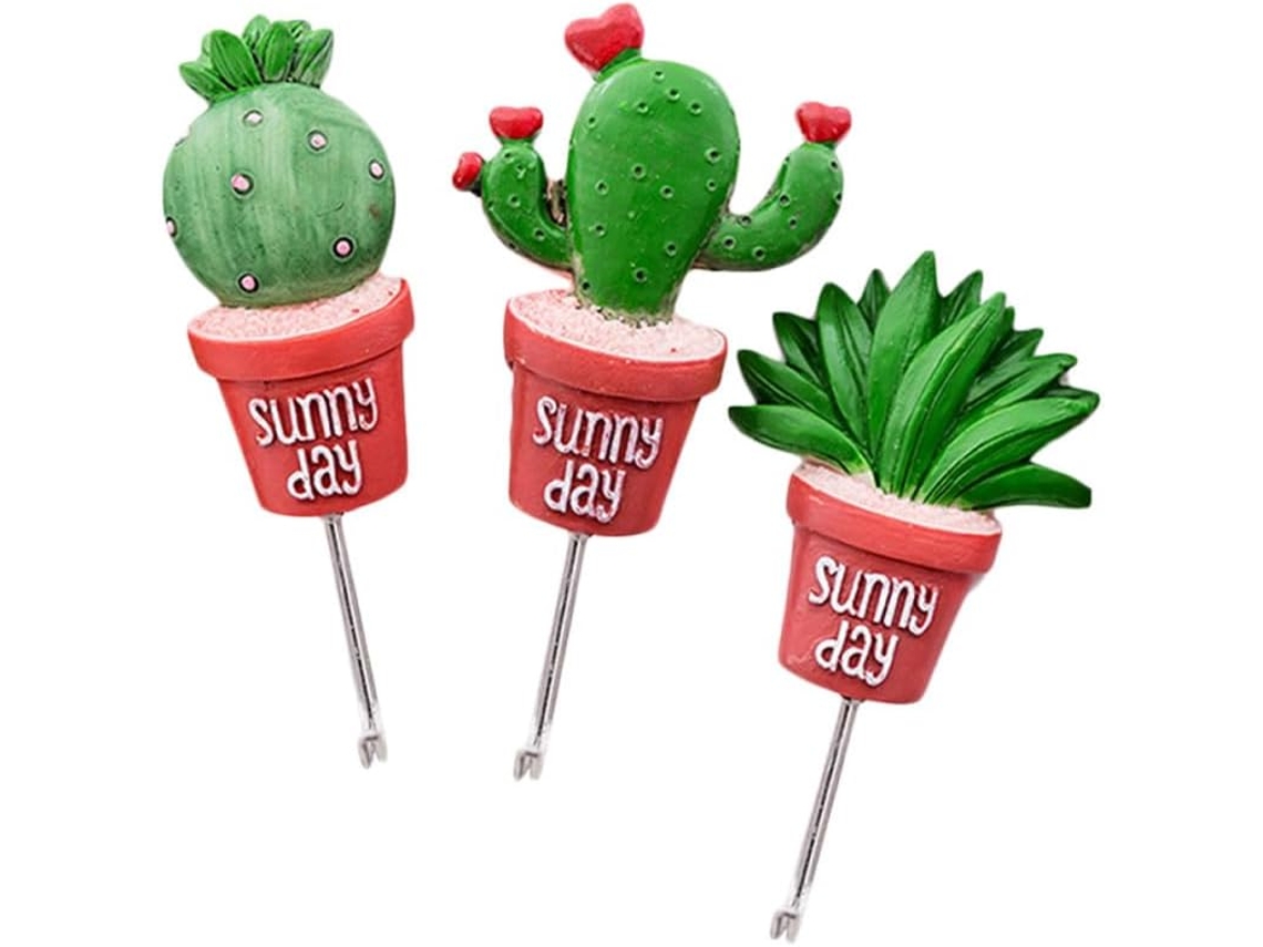 Conjunto De 3 Ganchos De Parede Para Objetos, Com Design De Cacto