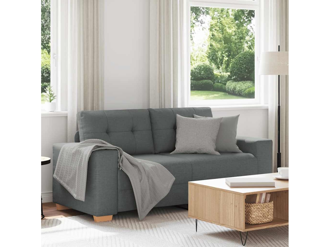 Vidaxl Sofá De Dois Lugares, Cinza Escuro, 180x77x82 Cm, Em Tecido