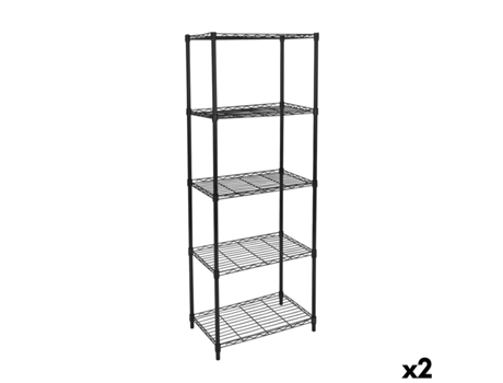 Estantes Moblekit Preto Metal 56 X 35 X 158 Cm (2 Unidades)