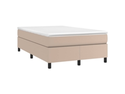 Cama Boxspring com Colchão 120x190 cm Couro Artificial Cappuccino MAISON EXCLUSIVE