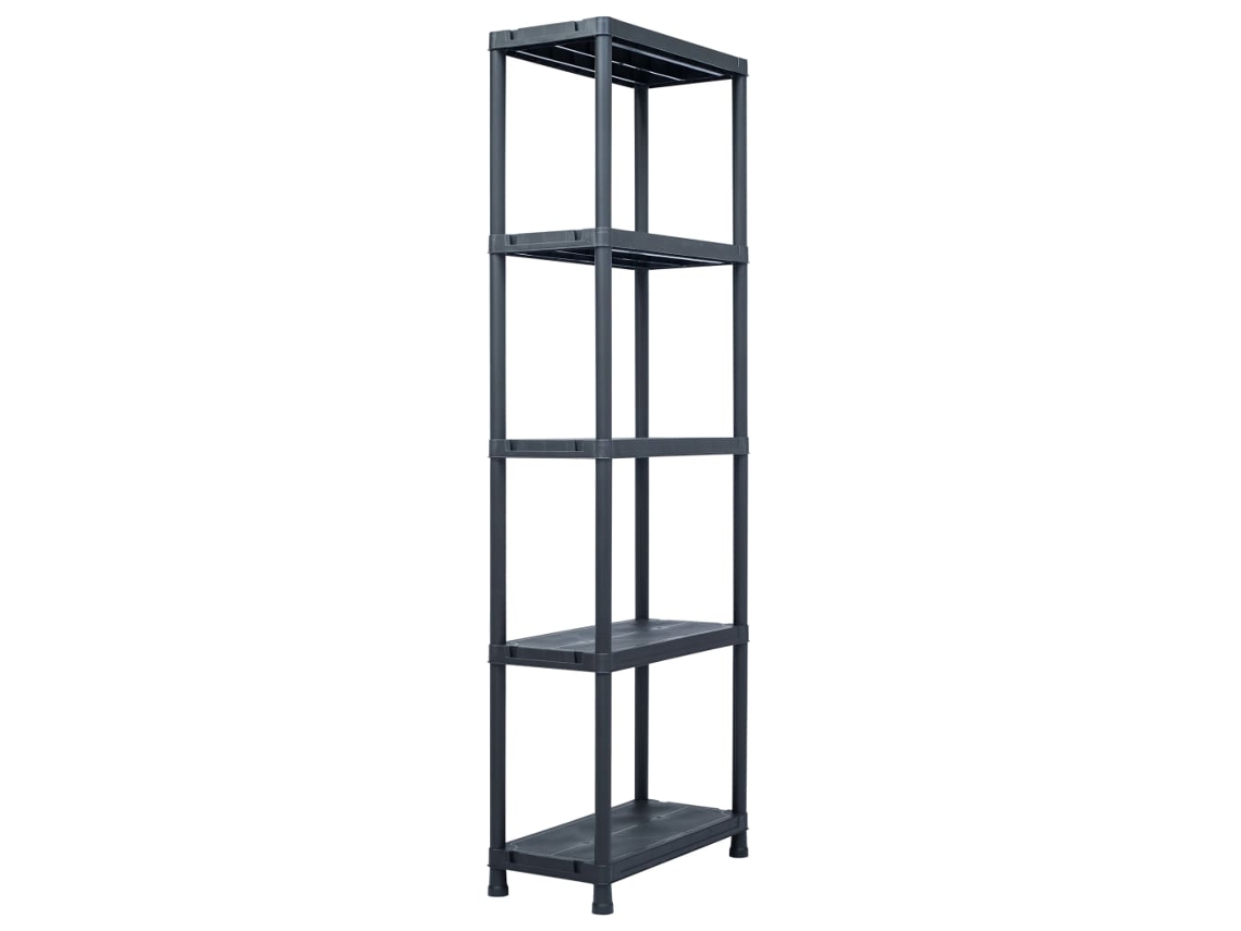 Conjunto 1 Storage Shelf, Storage Shelves Vidaxl Preto Plástico (60 X 30 X 180 Cm)