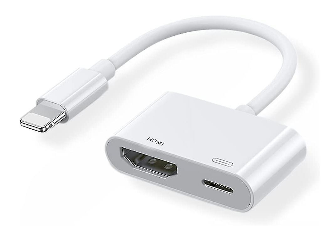 Adaptador Hdmi Iphone Para Tv Av Digital 1080p, Tela Sincronizada, Energia Necessária, Plug And Play, Compatível Iphone 12/11 Etc Branco Bestvite