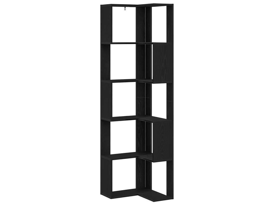 Conjunto 1 Estante Moderna Vidaxl Preto Derivados De Madeira (50 X 50 X 179 Cm)