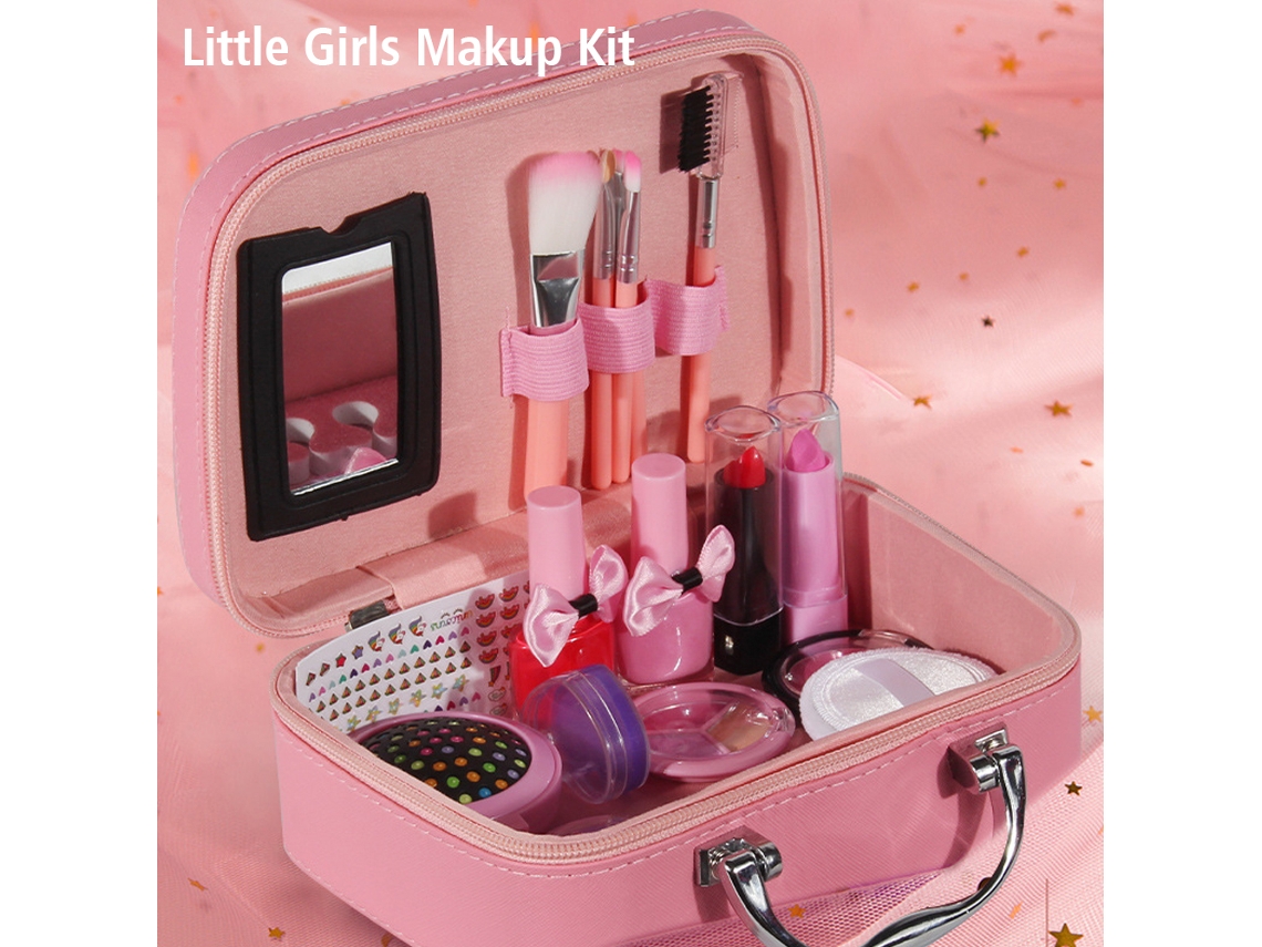Mali kit de Maquiagem para Meninas com Estojo Lavável Seguro Presente de Aniversário Natal 20 Peças