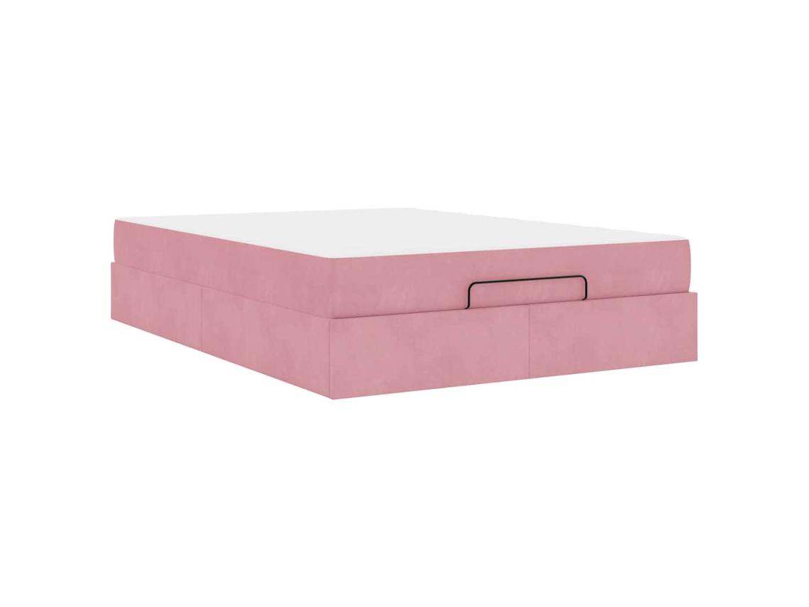 Conjunto 2 Cama Moderna Vidaxl Rosa Veludo (140 X 200 Cm)