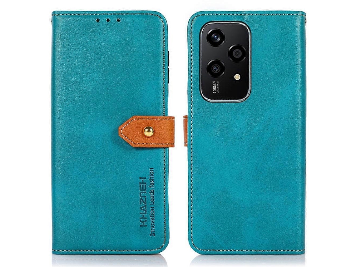Capa De Couro Sintético Para Honor 200 Lite Com Suporte Para Celular E Fivela Magnética Dourada