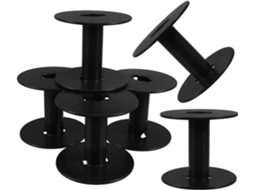 Conjunto De 6 Suportes De Plástico Preto Para Bobinas, Bobinas Vazias Para Fios E Cabos.