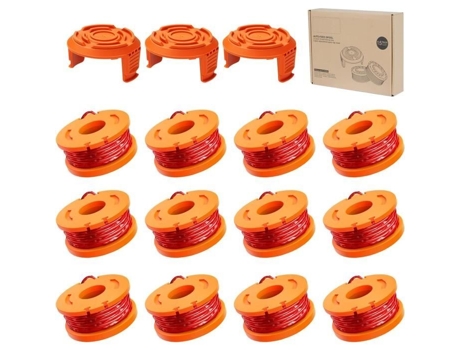 Carretel de Linha de Corte de Borda 3M 12 Linhas de Corte de Borda 3 Tampas Compatível com Roçadeiras e Aparadores Worx 2U1124 CHICHENG