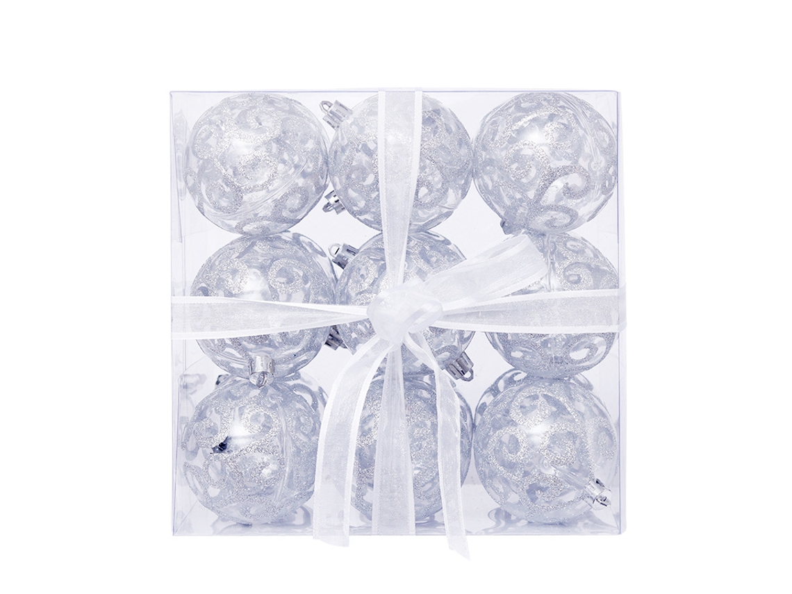 Bolas De Natal Transparentes De Pet Pintadas, 6 Cm/18 Polegadas, Enfeites De Natal Para Árvore De Natal.