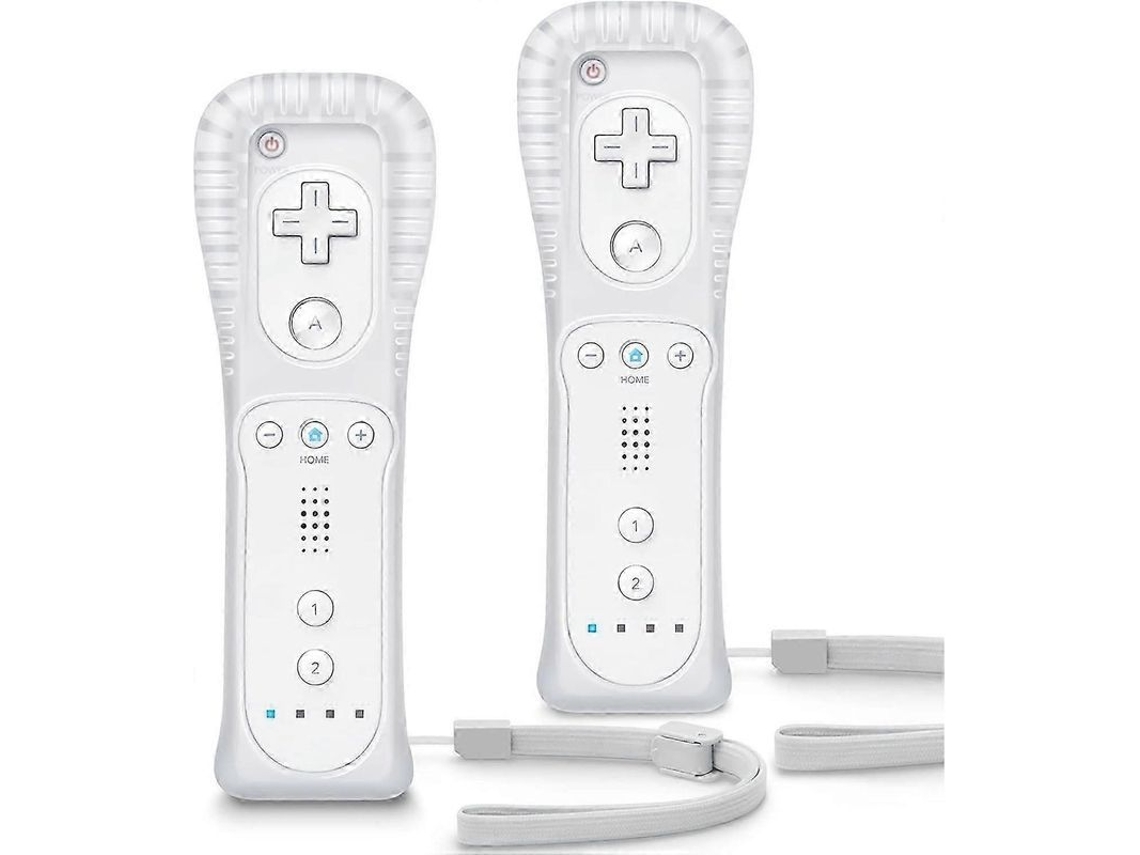 Pack 2 Comandos Substituição Wii, com Capa Silicone e Pulseira, Branco CHARM