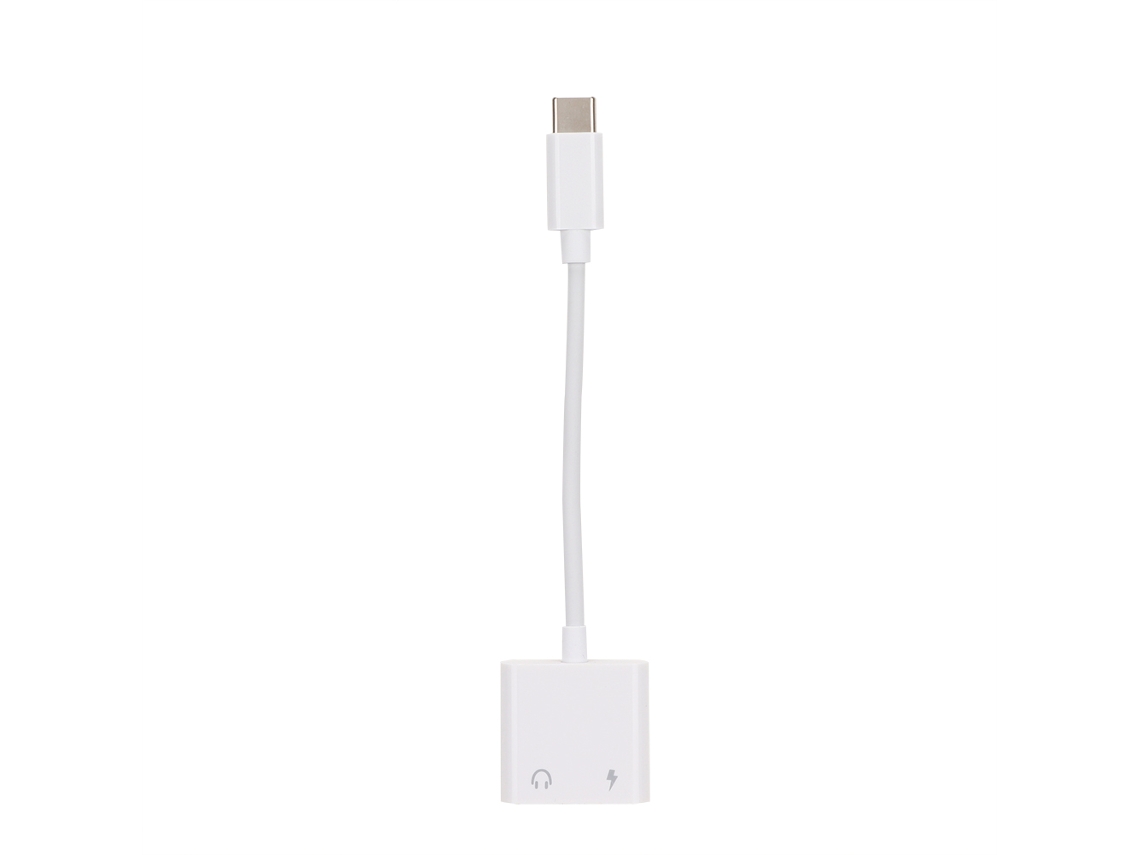 Adaptador que suporta carregamento rápido PD, áudio de 3,5mm e expansão de dados