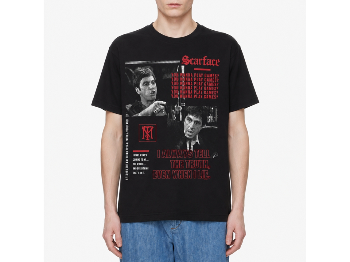 Rockinstone Scarface Movie You Wanna Play Games Black Adult T-shirt Size:m