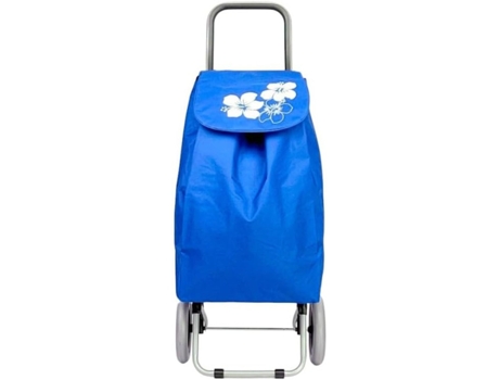 Carrinho de compras dobrável de 44 litros, rodas para subir escadas, carrinho de mercado, bolso com fecho. (Azul)