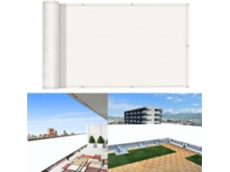 Tela De Privacidade, Guojun, 65 X 650 Cm, Hdpe, 220 G/m², Respirável, Resistente Aos Raios Uv, Branca
