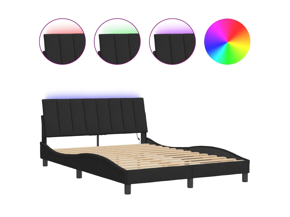 Bed Frame, Bed Frames Vidaxl Preto Veludo (140 X 190 Cm)