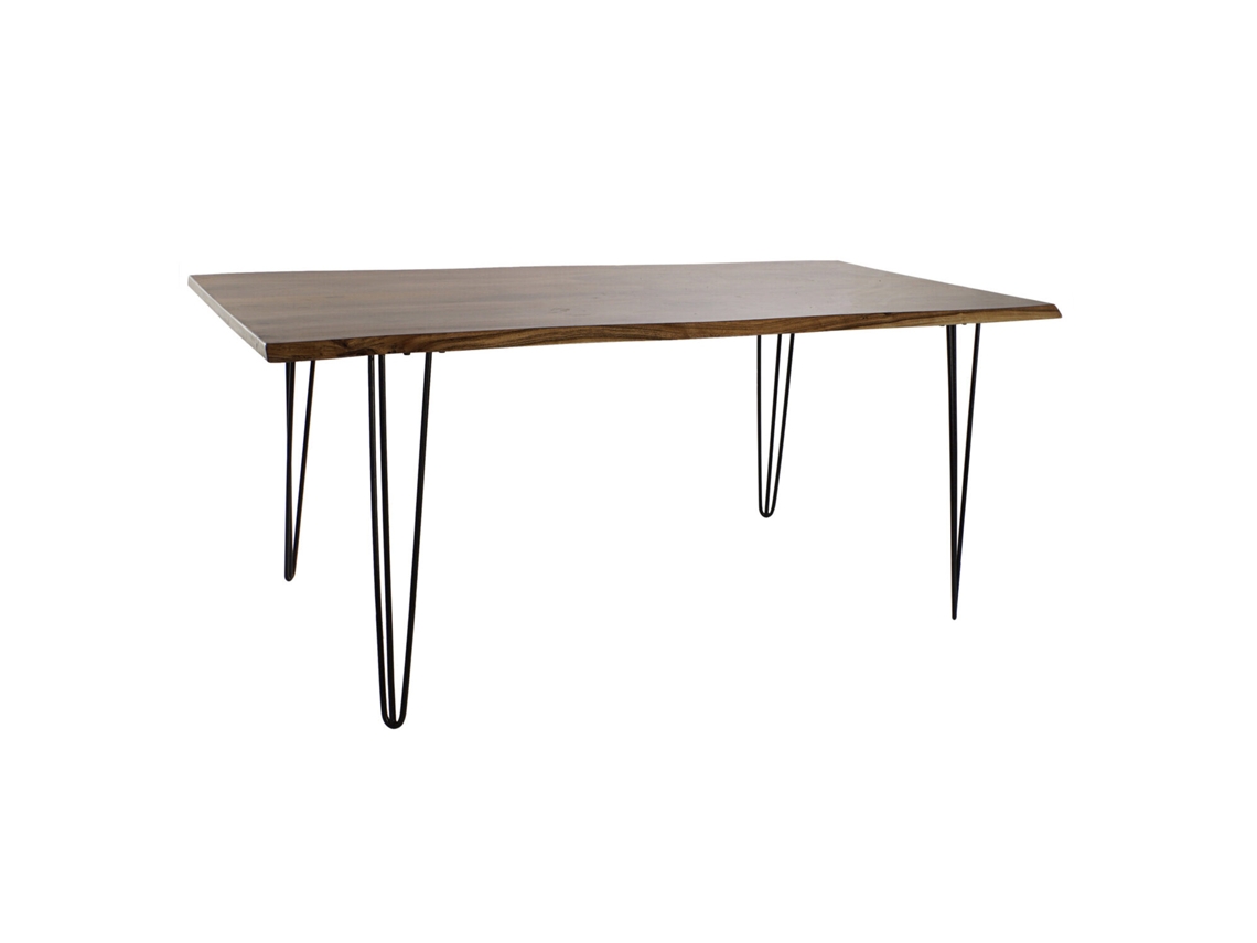 Mesa de Jantar Acácia Metal Marrom 180x91x76cm ALEXANDRA HOUSE LIVING