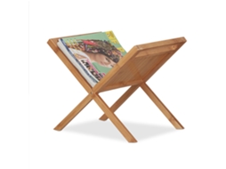 Porta-revistas Relaxdays Em Bambu, Suporte, Coletor, Com Pegas, Prático, Compacto, De Pé, Din A4, Din A5, Natural