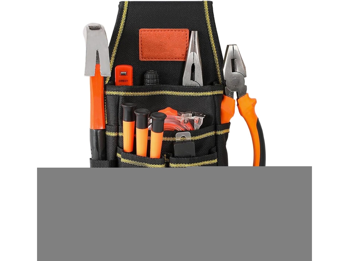 Organizador de cinto de ferramentas ergonômico, pequeno e resistente.