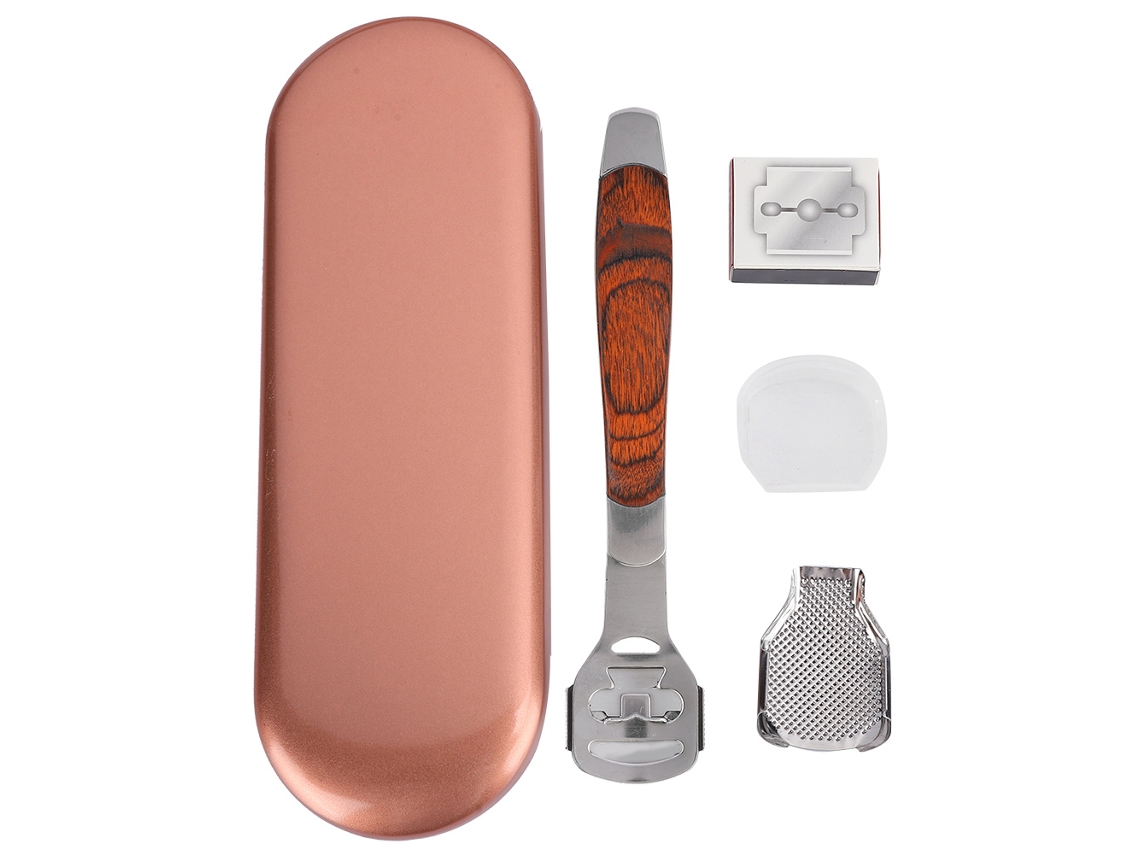 Removedor De Calos E Pele Dura Em Aço Inox Com Lâmina, Ferramenta De Pedicure E Manicure, Rosa Ouro