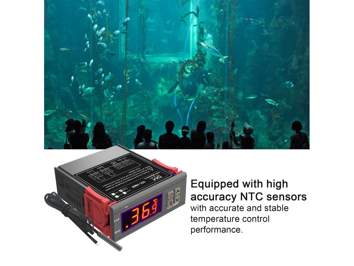 Yuru controlador de Temperatura Digital Inteligente, Regulação, Aquecimento, Resfriamento e Alarme para Geladeira