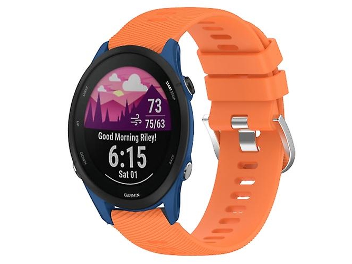Bracelete de Smartwatch para Garmin Forerunner 255S 18Mm Faixa de Relógio de Silicone de Cor Sólida Laranja VENISYMLIS